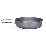 Boundless Voyage Titanium Bratpfannenplatte mit Klappgriff Ultraleichtes Camping Picknick Pfanne Bratpfanne Geschirr Titanpfanne Ti15144B