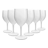 RBDRINKS RB Weingläser Weiß Premium Kunststoff Unzerbrechlich Wiederverwendbar 25cl, Set von 6