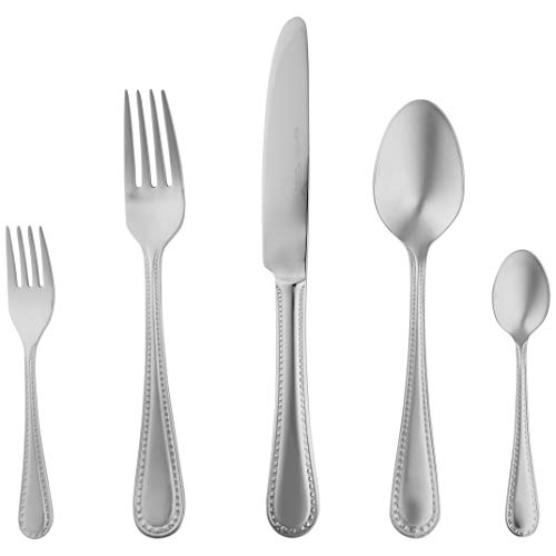 Amazon Basics - Essbesteck-Set mit Perlen-Rand
