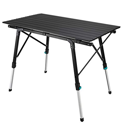 Synlyn Tragbar Campingtisch Klapptisch 90 x 52 x (45-67) cm