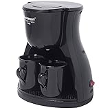 Bestron Duo-Kaffeemaschine inkl. 2 Tassen, Für gemahlenen Filterkaffee, 450 Watt, Schwarz