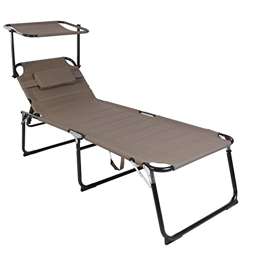 FineHome Klappbare XXL Gartenliege Sonnenliege