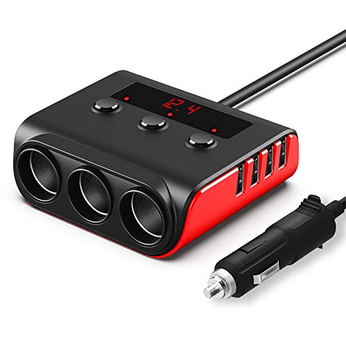 Auto Ladegerät Adapter, SONRU 3 Fach KFZ Zigarettenanzünder