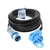 KALLE DAS KABEL CEE Verlängerung 230V Campingkabel Wohnmobil-Kabel Camping-CEE Kabel mit Camping Stecker und Winkelkupplung H07RN-F 3G 2,5mm² 5 Meter