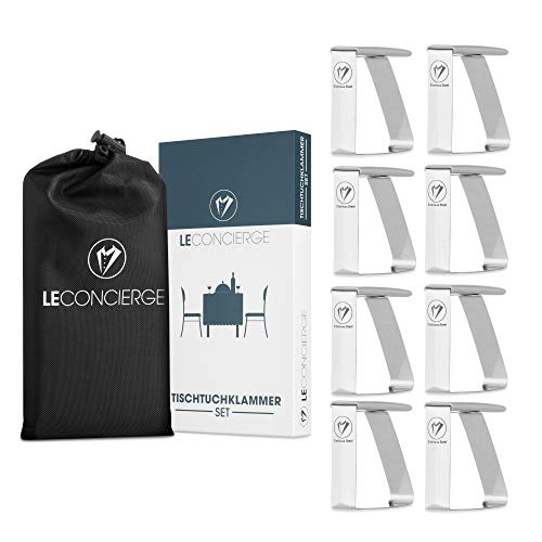 LE CONCIERGE® Edelstahl Tischtuchklammern