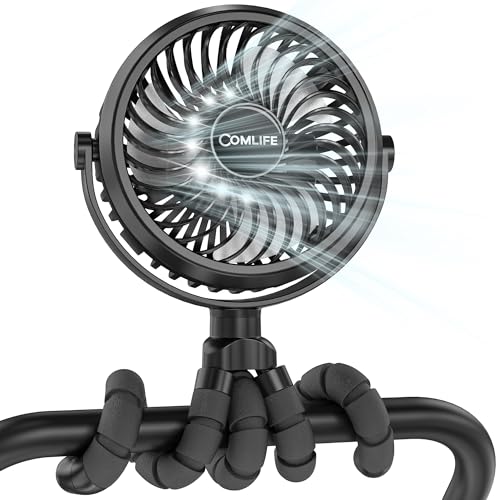 COMLIFE Tragbarer USB Ventilator, Leiser Handventilator mit fexiblem Stativ